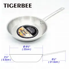 TIGERBEE - SARTEN DE ACERO INOXIDABLE DE 22CM