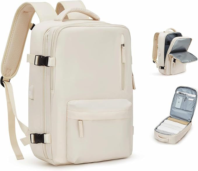 Mochila de Viaje grande tiktok Beige RIKS-101B