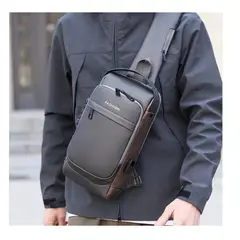 GENERICO - Morral Antirobo con Clave e impermeable Negro con marron