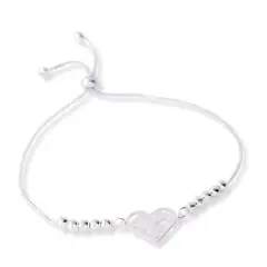 AMBAR JOYERIA - Pulsera de Plata 925 Regulable Corazones 3 en 1 Silver