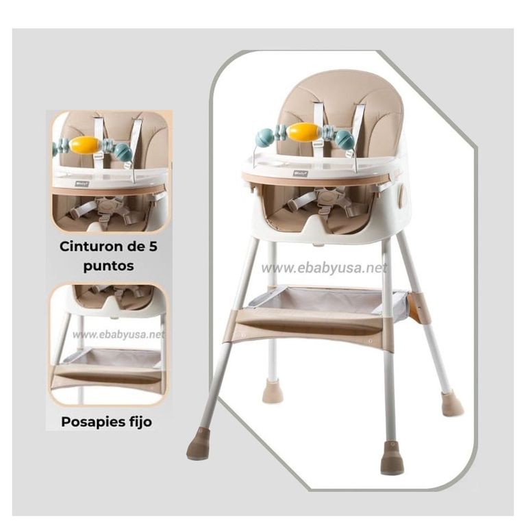 Silla de Comer Ebaby Plegable Doble bandeja LULU