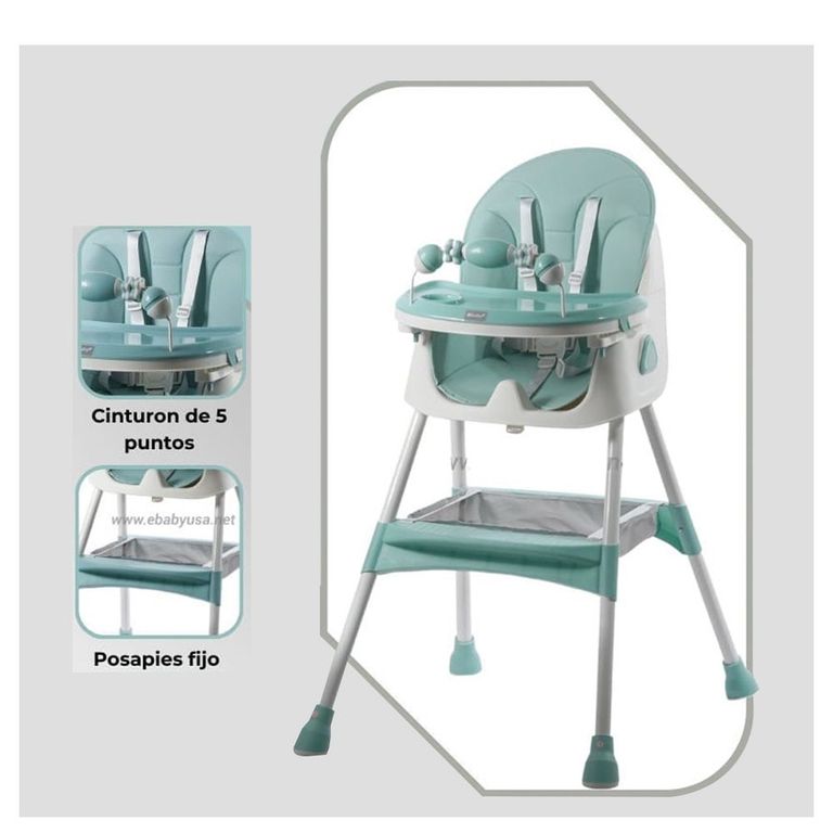 Silla de Comer Ebaby Plegable Doble bandeja LULU