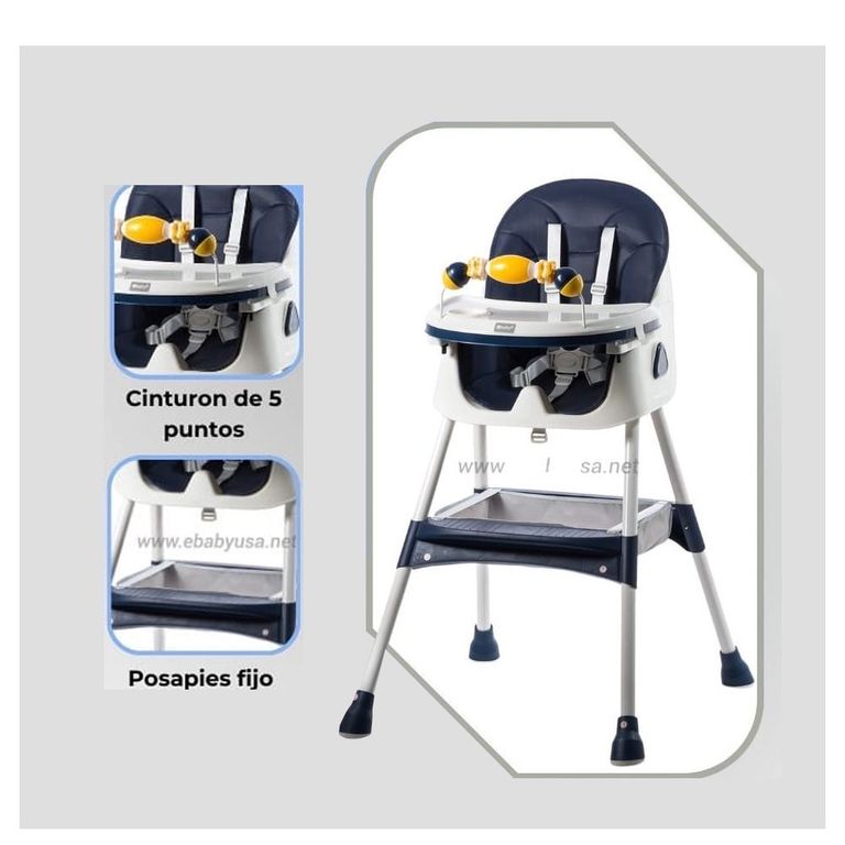 Silla de Comer Ebaby Plegable Doble bandeja LULU