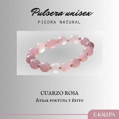 GENERICO - PULSERA ELÁSTICA DE CUARZO ROSA