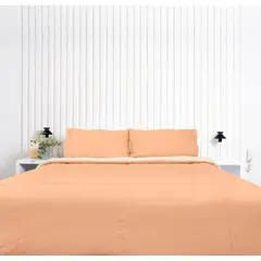 COBITEX HOME - Edredón 1 plaza melón con reversible de corderito cobitex 100% algodón