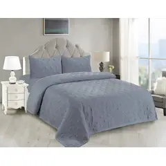 CASATEX - Cubrecama y Juego de sábanas Queen 100 % Algodón - GRIS