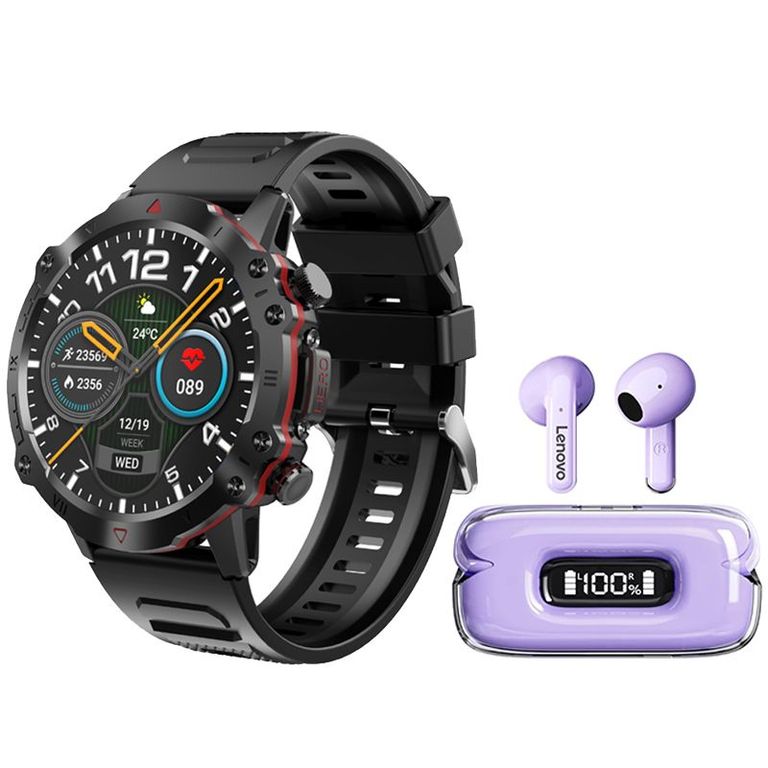 X15 II De Audífonos tws-Morado y Toumi Watch GT-D-Negro