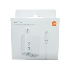 XIAOMI - Cargador de Pared 67W Gan de doble puerto Usb-C y Usb-A -Blanco