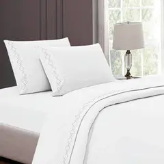 CASATEX - Juego de sabanas 2 plazas 100% algodón con bordado