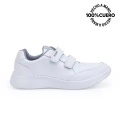RABBIT - Zapatilla Escolar Casual ALEX-056 Blanco Cuero