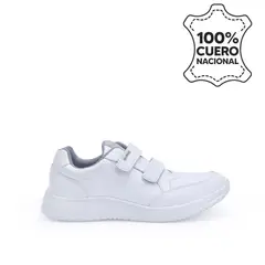 RABBIT - Zapatilla Escolar Casual ALEX-056 Blanco Cuero