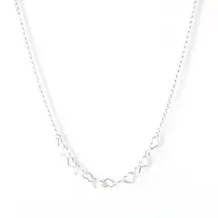 AMBAR JOYERIA - Collar de Plata 925 Corazones Entrelazados Roli Silver