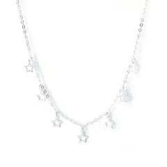 AMBAR JOYERIA - Collar de Plata 925 Estrellitas en Cascada Silver