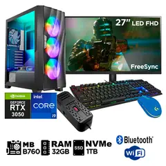 INTEL - Computadora Pc Gamer Core i9 12900F 32GB 1TB RTX 3050 6GB PANTALLA 27" FULL HD