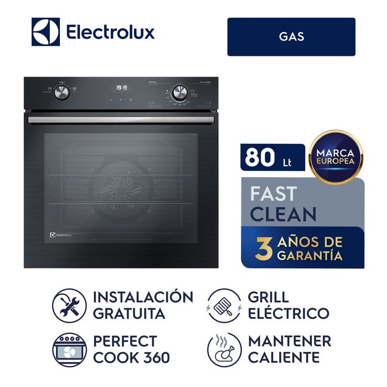Horno Convección Negro Empotrable a Gas 80L OE8GH