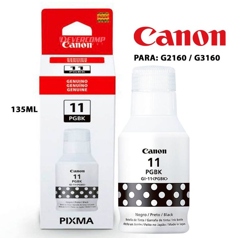 Tinta GI-11 BK Negro para G2160 G3160 135ml