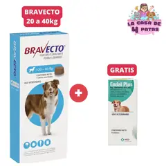 BRAVECTO - Antipulgas Perros 20-40 Kg 1 Tableta Masticable