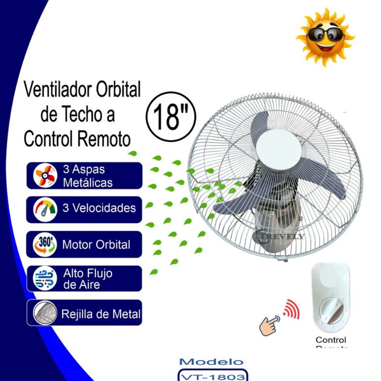 Ventilador Orbital de Techo 18”- 80 Watts