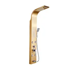 XM - COLUMNA DE DUCHA HIDROMASAJE SATINADO DORADO INOXIDABLE 4 HIDROJETH