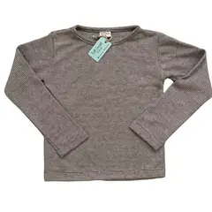 RED CARROT - Polo unisex manga larga algodon plomo y gris rayado