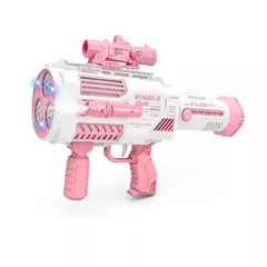 GENERICO - BAZOOKA DE BURBUJAS DE FLUJO CONTINUO - RECARGABLE ROSADO