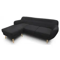 GENERICO - Sofás 3 Cuerpos Brema - Gris Oscuro + Banqueta de Regalo