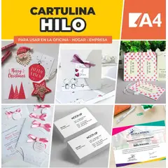 GENERICO - Cartulina hilo texturado blanco - pack 50 - 220 gr