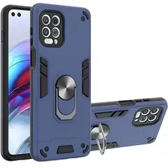 Funda Case para Motorola Moto G100 con Anillo Metálico Antishock Azul