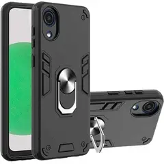 GENERICO - Funda Case para Samsung A03 Core con Anillo Metálico Antishock Negro