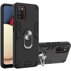GENERICO - Funda para Samsung A51 con Anillo Metálico Antishock Negro Resistente