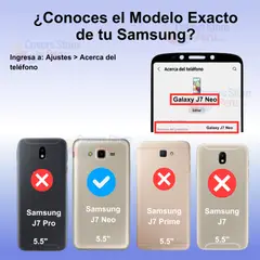 GENERICO - Funda Case para Samsung J7 Neo con Anillo Metálico Antishock Negro