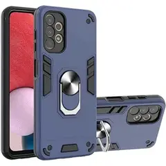 GENERICO - Funda para Samsung A53 con Anillo Metálico Antishock Azul Resistente
