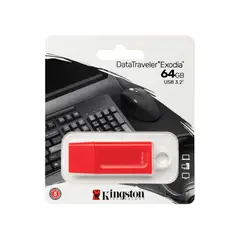 KINGSTON - Memoria USB DataTraveler Exodia 64GB Rojo