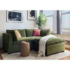 GENERICO - Sofa 2 cuerpos Rennes - Verde + Banqueta de regalo