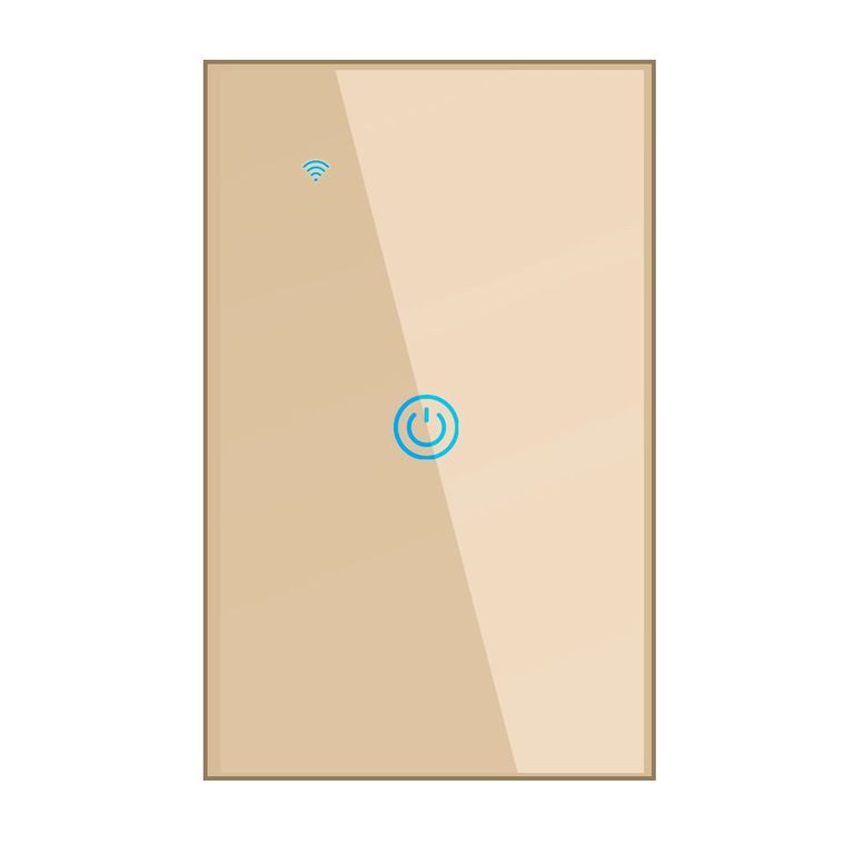 Interruptor Inteligente Wifi Táctil 1 Botón Con/Sin Neutro Dorado