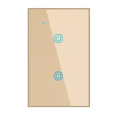 OEM - Interruptor Inteligente Wifi Táctil 2 Botones Con/Sin Neutro Dorado