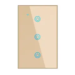 OEM - Interruptor Inteligente Wifi Táctil 3 Botones Con/Sin Neutro Dorado