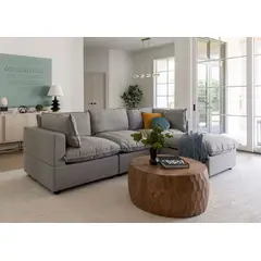 GENERICO - Sofa 3 Cuerpos Rennes + Banqueta de regalo - Gris