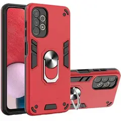 GENERICO - Funda para Samsung A53 con Anillo Metálico Antishock Rojo Resistente
