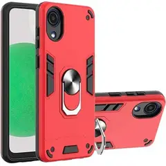 GENERICO - Funda Case para Samsung A03 Core con Anillo Metálico Antishock Rojo