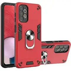 GENERICO - Funda para Samsung A33 con Anillo Metálico Antishock Rojo Resistente