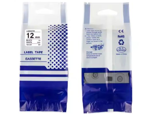Tzc-231 Cinta Para Rotulador Brother 12Mm X 8M Black white