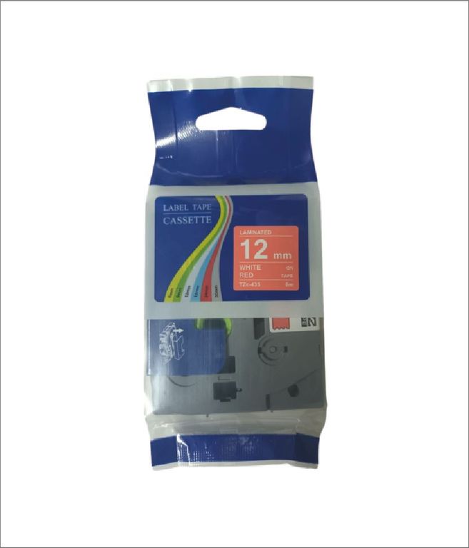 Cinta laminada para rotulador brother 12mm TZc-435 WHITE RED