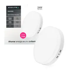 EVOLITE - Plafon led panel hielo 24w redondo sobreponer luz dia