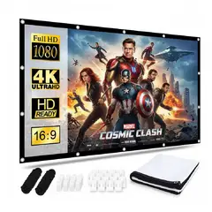 GENERICO - Pantalla para Proyector Ecran 120 Pulgadas de Tela