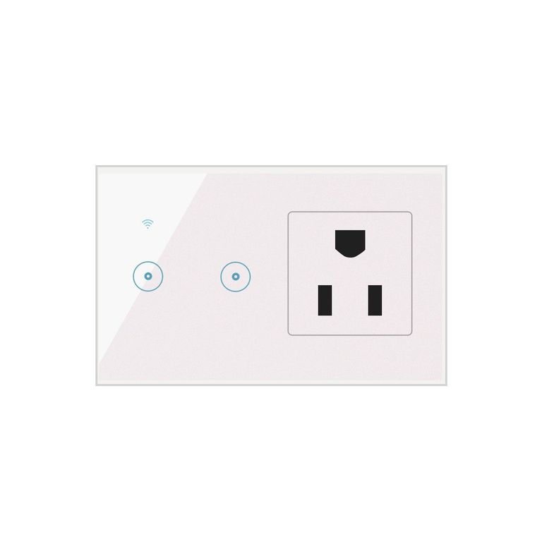 Enchufe con Interruptor de 2 Botones Inteligente Wifi Blanco