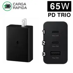 GENERICO - Cargador para Samsung Trio 65w - 100w PD Adapter triple15w NUEVO-CAJA