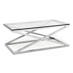 ALTO HOGAR - Mesa de Centro Zoe Acero Inoxidable