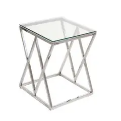 ALTO HOGAR - Mesa Lateral Vania Acero Inoxidable