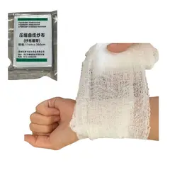 GENERICO - Vendaje gasa comprimida curva para IFAK primeros auxilios 11x350 cm